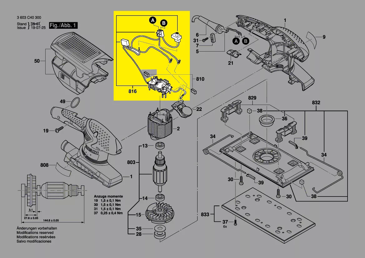 Porte-balais charbon réf. 2 609 000 873 Bosch